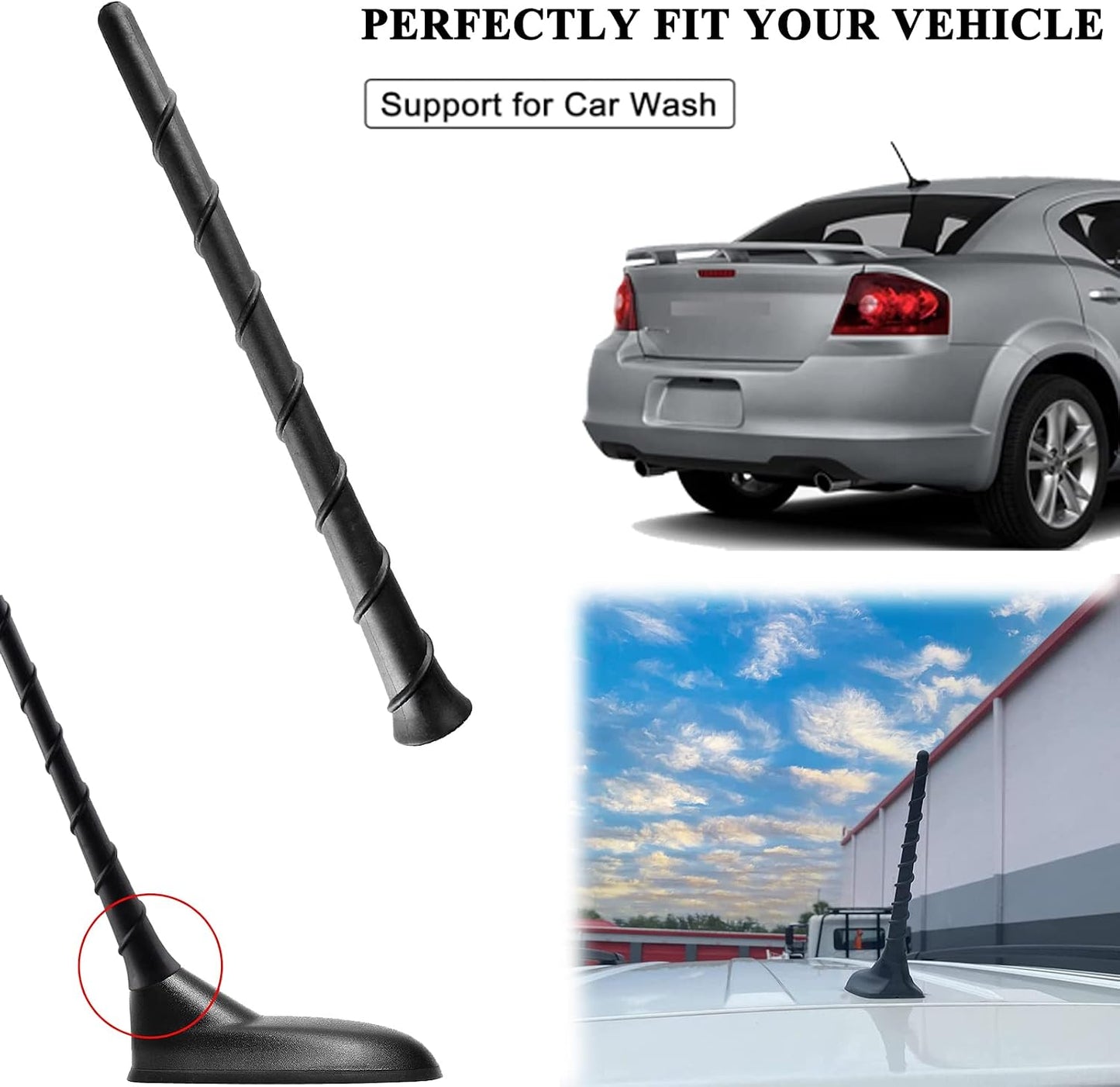E-Vniko 8'' Inch 2011-2022 200 5091100AA 68297936AA Roof Antenna Mast Compatible for Jeep Cherokee Grand Cherokee Dodge