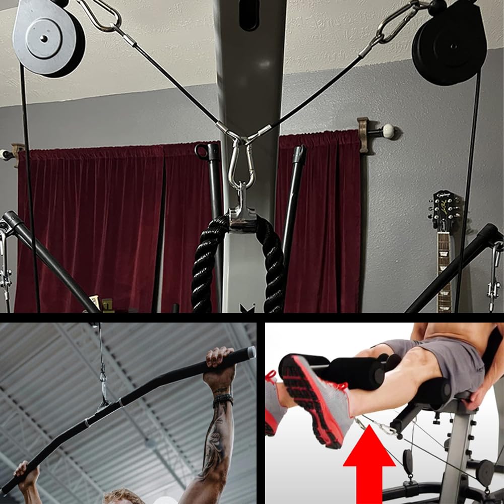 LOOEEL 3PCS Gym Cable Extension,Gym Extension Cable-Thick 0.2",Fitness Extension Rope Attachments Compatible Replacement Gym Cables Machine Extension for Tricep Pull Down,Leg Extensions Machine