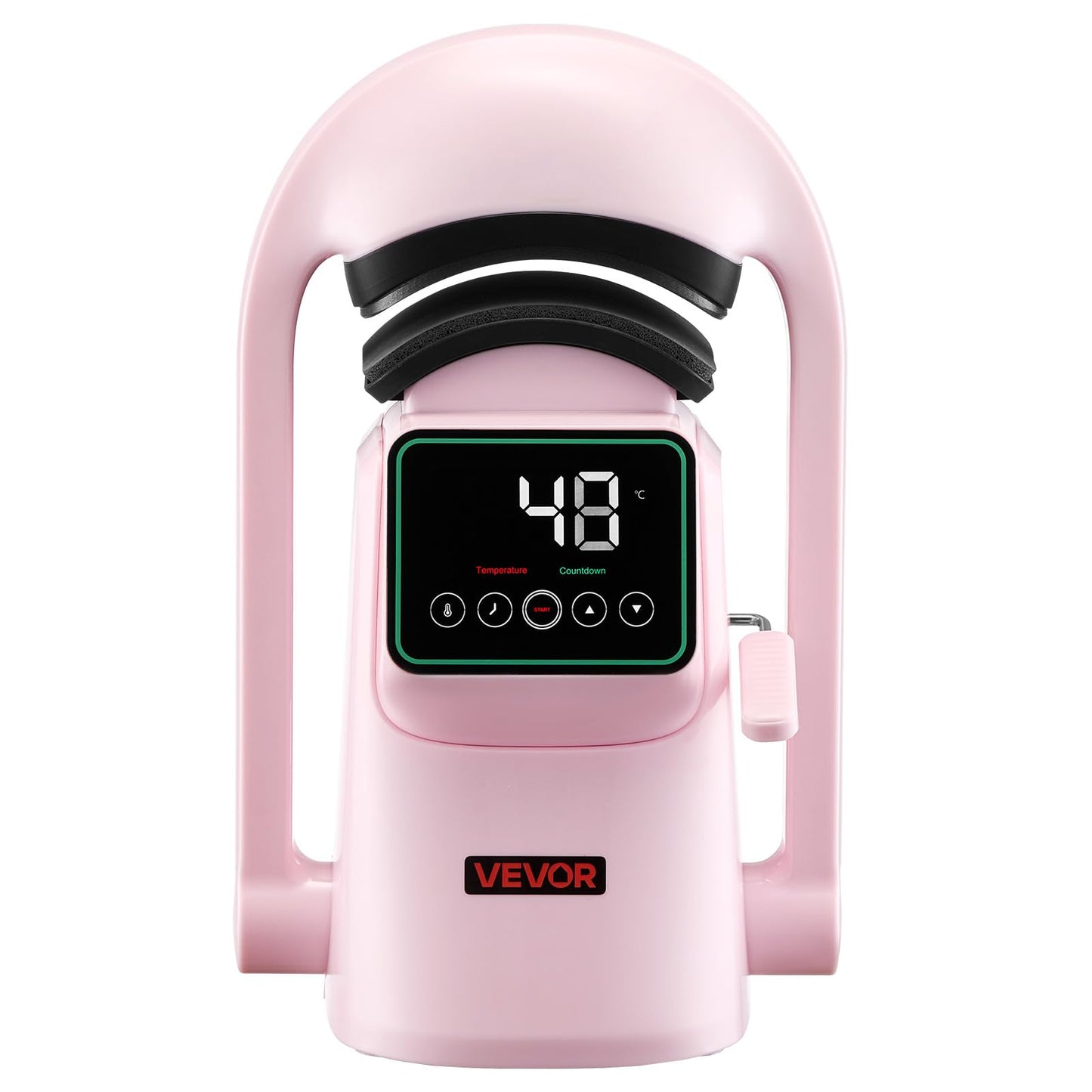 VEVOR Auto Hat Heat Press Machine, with 2pcs Interchangeable Platens, Automatic Open and Release, Touchscreen for Precise Time and Temperature Control, Heat Transfer Printing for Caps, Hats, Pink