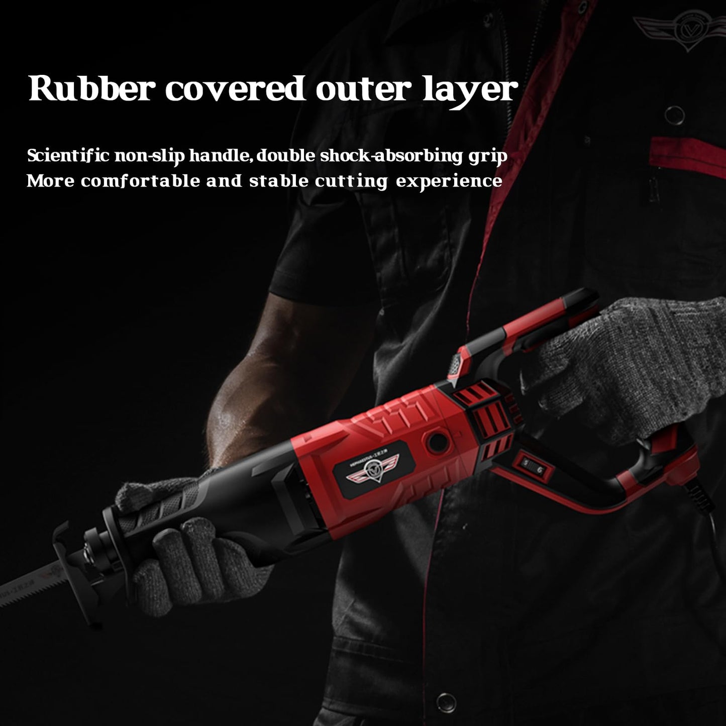 Multi-Purpose 3800W Handheld Electric Saw, 6-in-1 Cutter for Meat Bone, Wood, Metal, Plastic, Aluminum, Heavy Duty Bone Saw Machine Kit with Gloves & Goggles (220V)