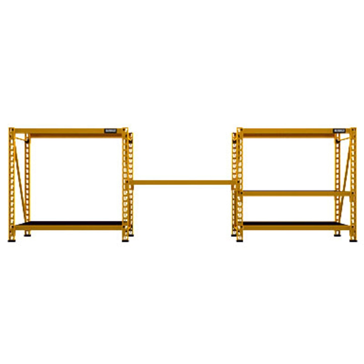 4-FOOT TALL, 3 SHELF STEEL WIRE DECK INDUSTRIAL STORAGE RACK