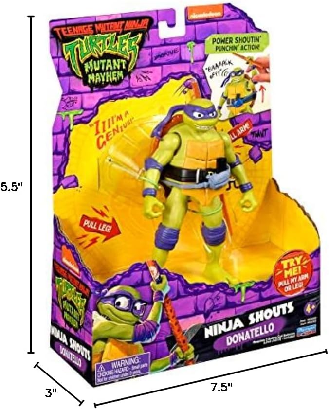 Playmates Toys | Teenage Mutant Ninja Turtles Donatello Deluxe Ninja Shouts Figure - 5.5” Collectible