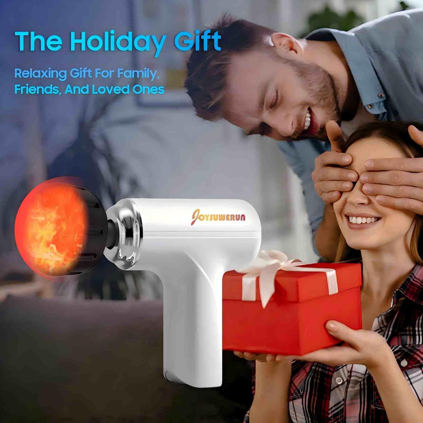 JOYSUWERUN Massage Gun with Heat – Powerful Deep Tissue Massager, Handheld Mini Massage Gun for Full-Body Muscle Relief, Portable Muscle Massager for Home,Travel,