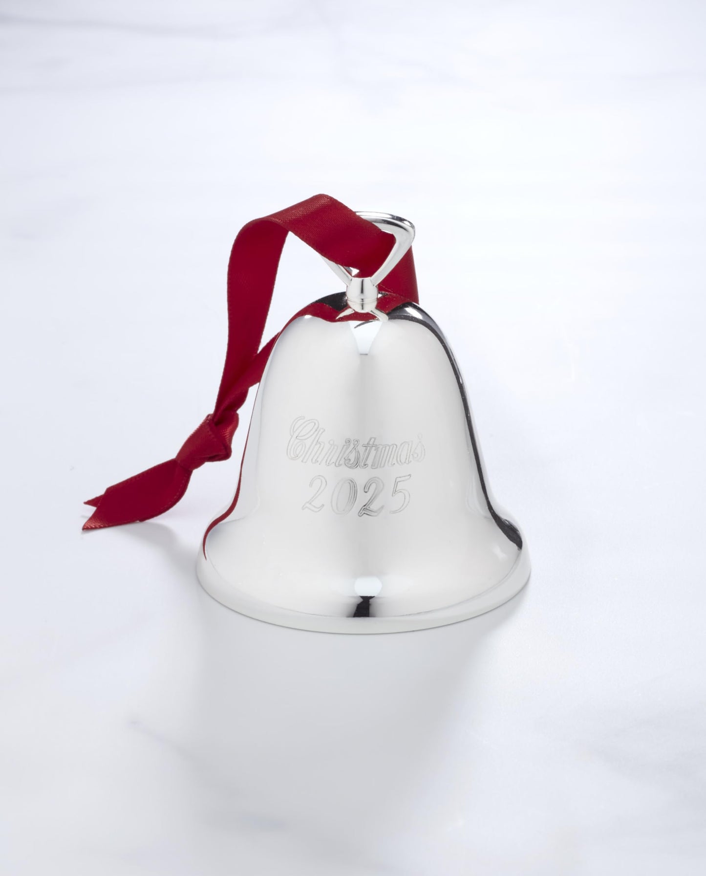 Reed and Barton Ornaments, 2025 Annual Christmas Bell Silverplate Ornament, Christmas Tree Decorations, Includes a Red Ribbon for Hanging, Winter Tree Decor, Winter Decorations (Silver, 1 Piece)
