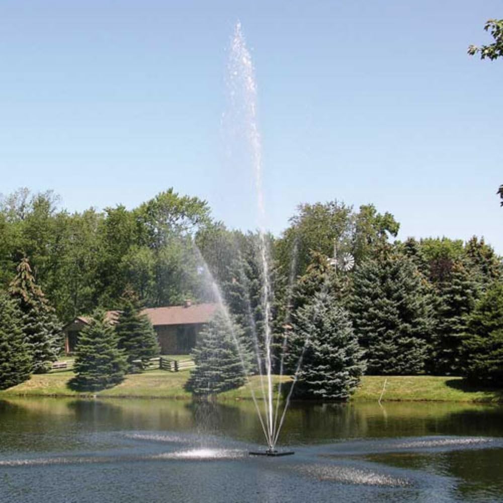 Scott Aerator Clover Big Shot Fountain - 1/2 HP 230V Pond Aerator with 70 ft. Electric Cord |Efficient Pond Aeration System | Aerating Fountain for Lakes & Ponds |Decorative Pond Fountain