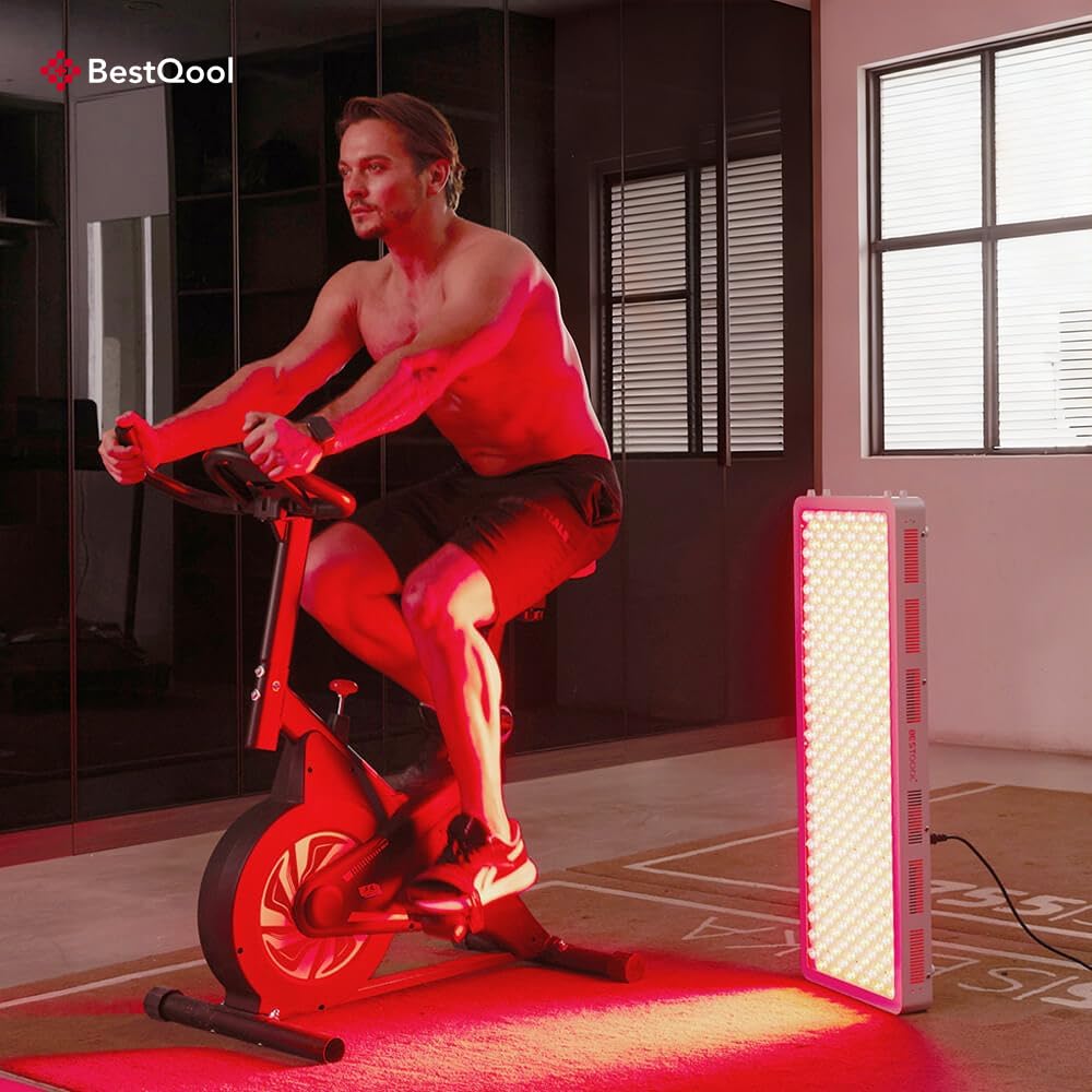 BestQool Red Light Therapy Panel for Body, Face. 4 Wavelengths Elite Grade Full Body Near Infrared Therapy Device Dual Chip 200 LEDs, High Power Red Light Lamp at Home. 340W.