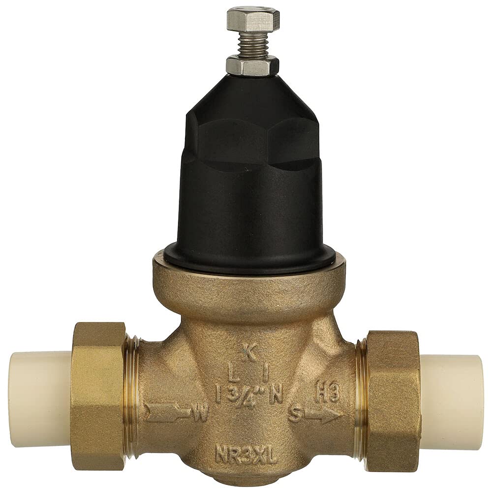 Zurn Wilkins 3/4" NR3XL Pressure Reducing Valve with double union FNPT connection and CPVC tailpiece connection