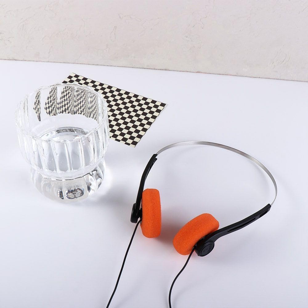 JJLFresheners Orange Retro On Ear Headphones, Wired Stereo Headphones, Lightweight Portable with Adjustable