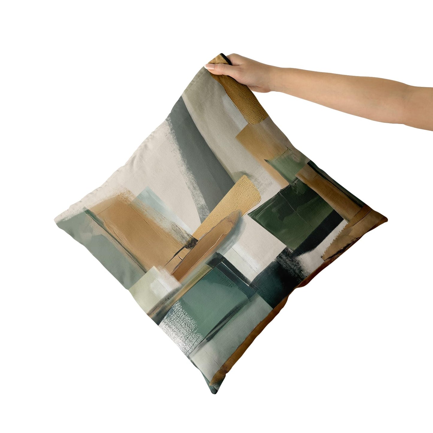 Giwawa Sage Green Gold Pillow Covers Abstract Green and Gold Throw Pillow Covers Set of 2 Modern Minimalist Square Pillow Case for Sofa Bed Living Room Home Decor 18 x 18 Inches