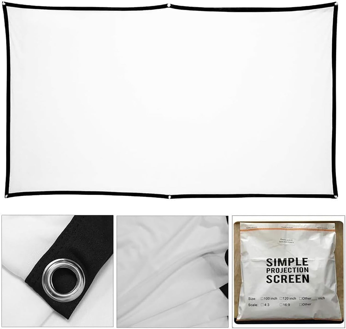 RODASS (120Inch) Holographic Rear Projection Screen: Foldable and Portable Anti Crease Indoor Projection Screen