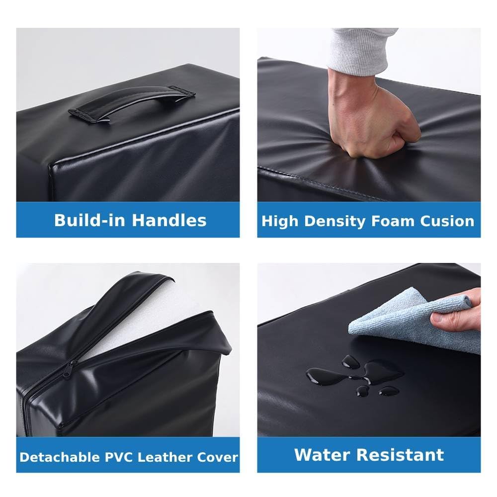Japard Silencer Drop Pads 2 Pcs,Dumbbell,Workout, Gym, Weightlifting Crash Cushions with PVC Cover, Easy Carry Handles, Deadlift Mat, Exercise Balance Equipment for Fitness, Physical Therapy, Yoga