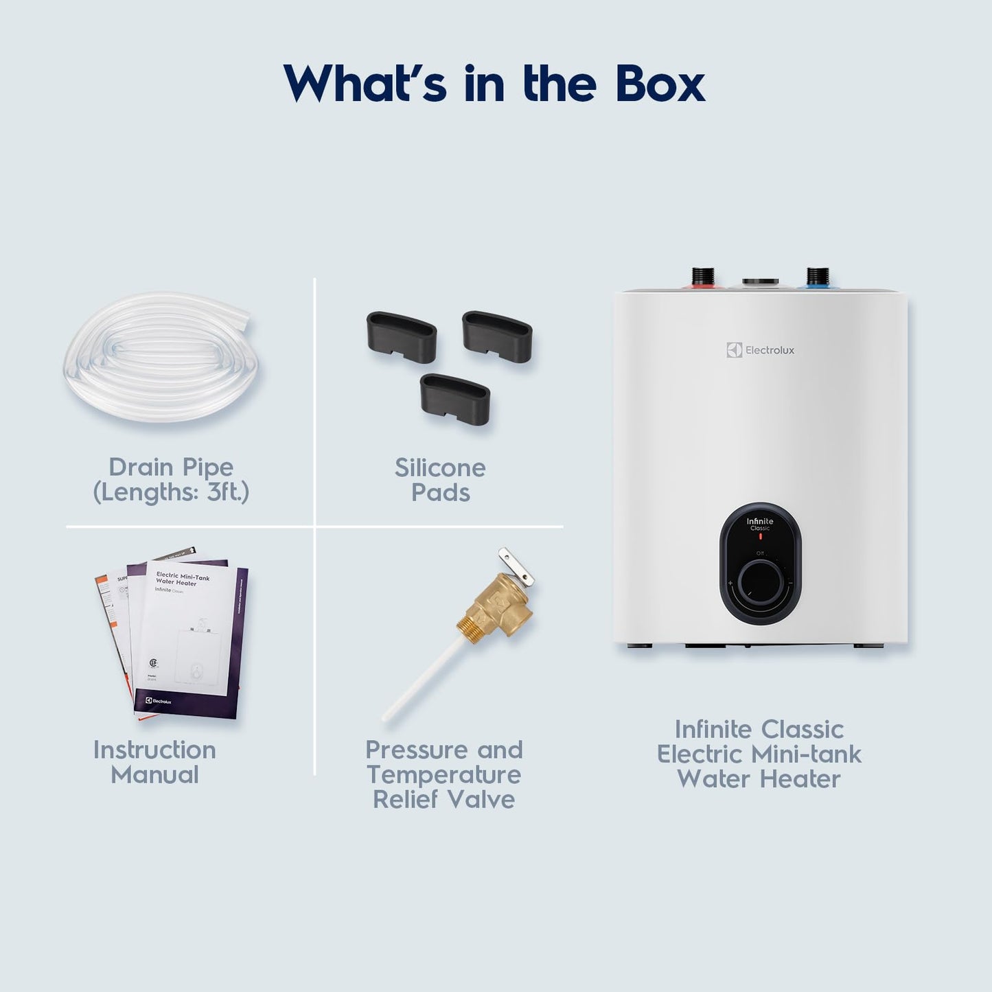 Electrolux 1.5 Gallon Mini Tank Water Heater, 120V Under Sink Instant Hot Water Heater, Point of Use Electric Water Heater with Plug in Cord for Kitchen, RV, Office