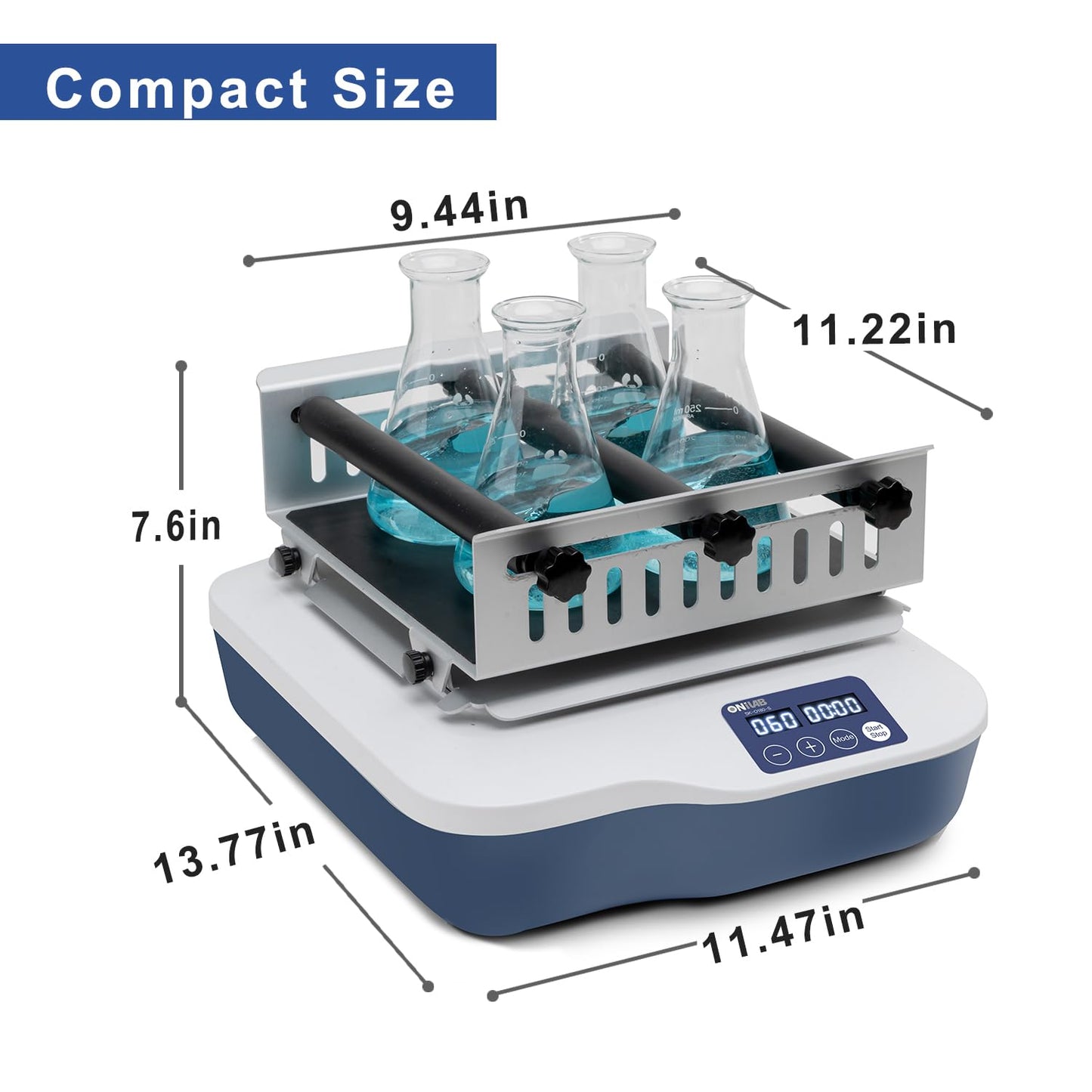 ONiLAB Digital Orbital Shaker 40-200RPM, Replaceable Workplate 9.85"x9.65" Capacity 2KGS, Orbital Rotator Shaker with Continuous Mode or Timer Mode(1min-99h59min), Labs and Classrooms
