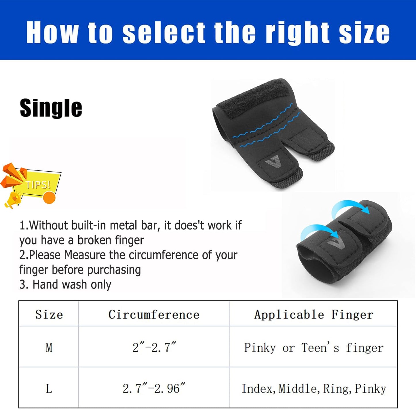 Mezeic Elastic Finger Sleeves Finger Splint Support Thumb Brace Protector Relieve Pain for Arthritis, Triggger Finger, Reusable Finger Tapes for Basketball, Tennis, Baseball, Volleyball, Badminton - M