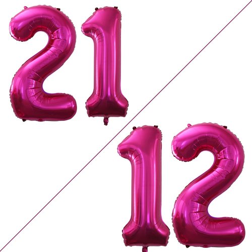 GOER Jumbo Number 12 Balloons - 42 Inch Foil Helium Birthday Decorations | Bright Peach Color