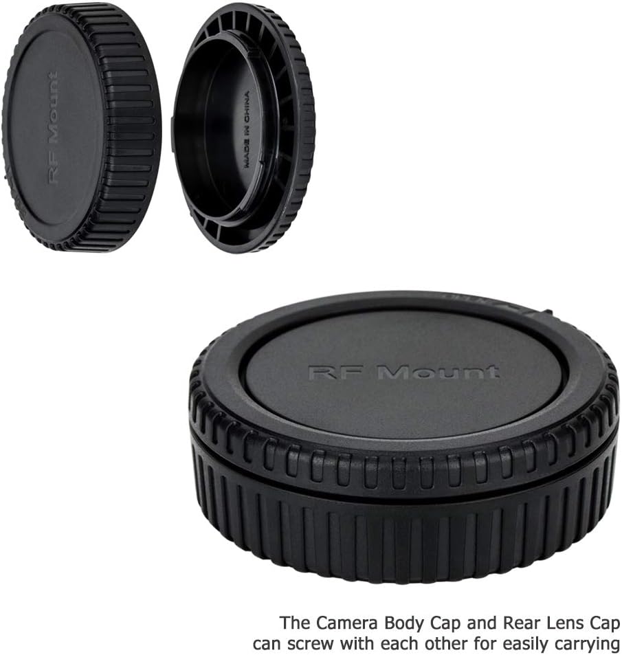 2-Pack R3 JJC ER-H Soft Eyecup Eye Cup Eyepiece Viewfinder & RF Mount Body Cap Rear Lens Cover Cap for Canon EOS Camera