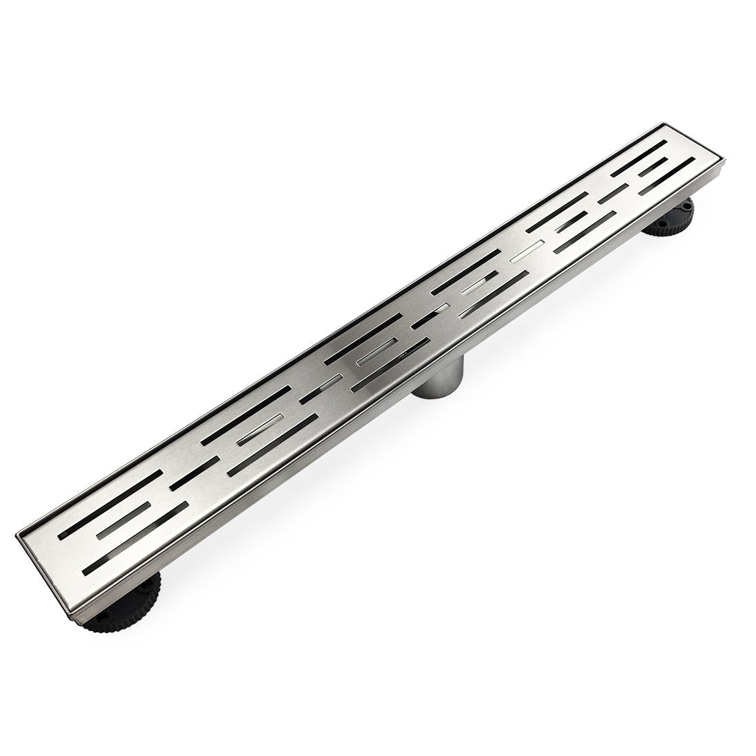 Neodrain 60 Inch Rectangular Linear Shower Drain with Brick Pattern Grate, Brushed 304 Stainless Steel Bathroom Floor Drain, Shower Linear Drain &Leveling Feet, Hair Strainer, CUPC Certified