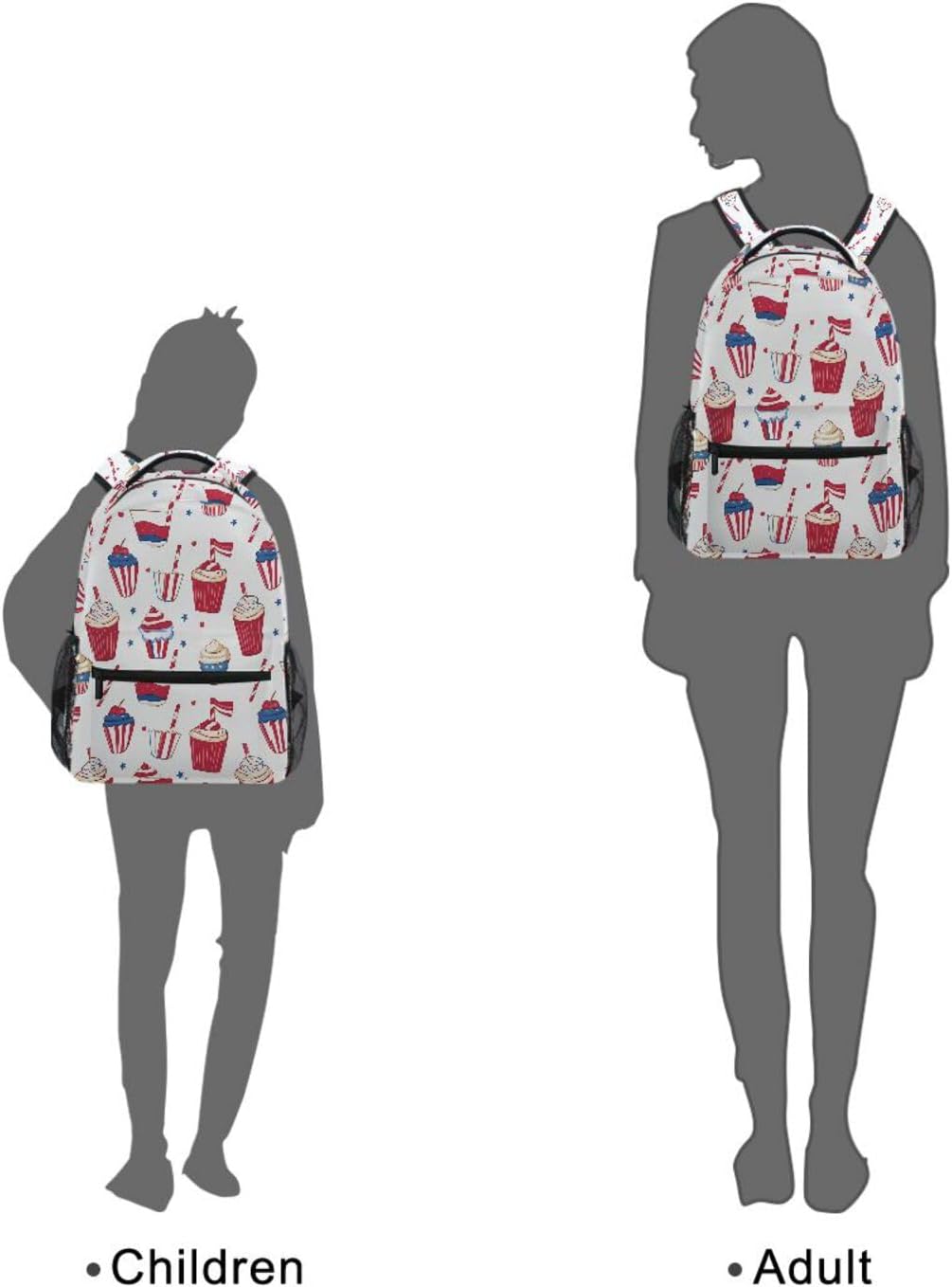 Backpacks Pack ALAZA Icecream Flag Pattern School Business Travel Hiking Camping Rucksack for Men Women Teens Kids