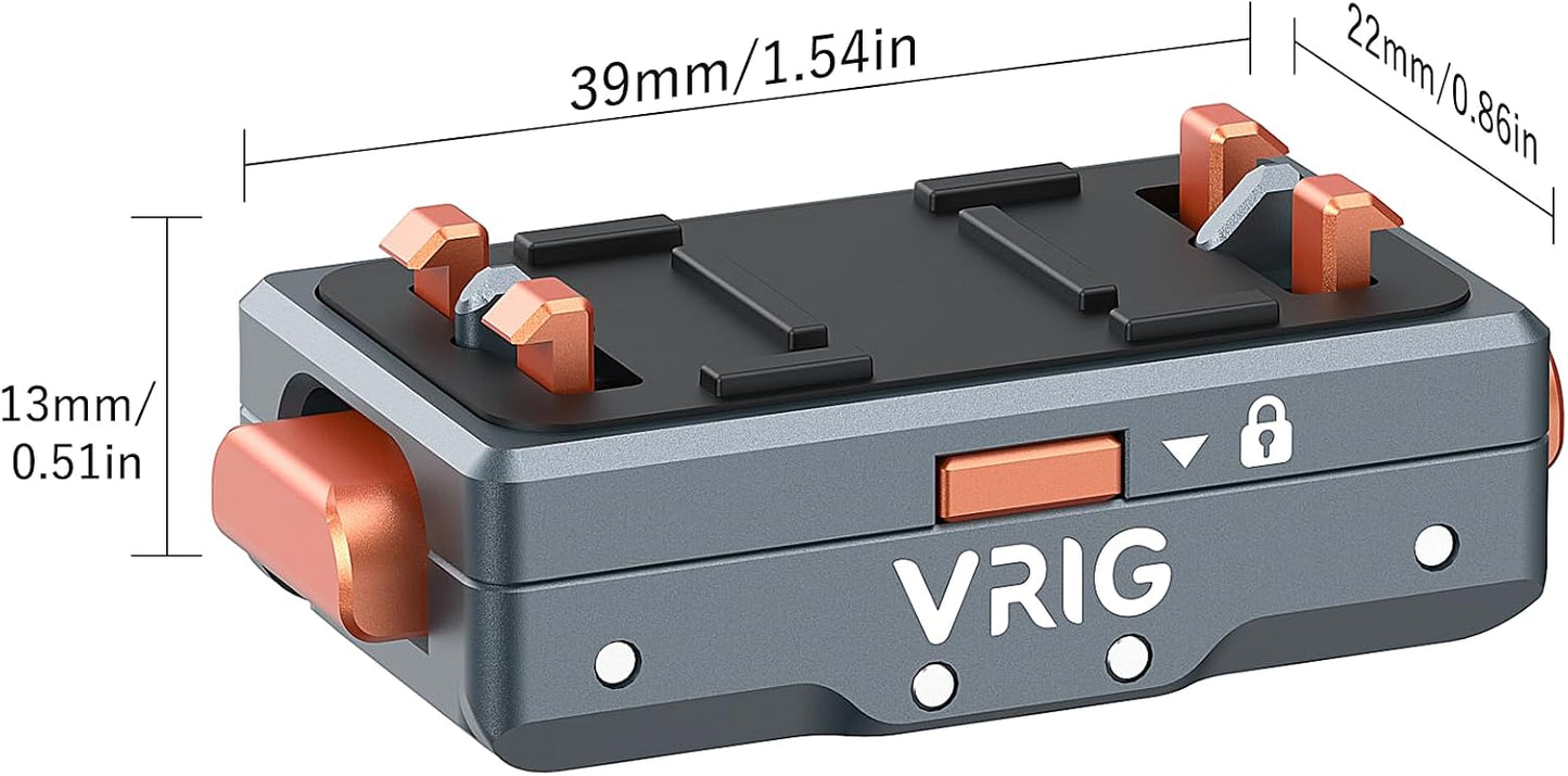 2.0, 360 X5/ X4 2/ 1/4 2-Prong AC-64 VRIG Safety Lock Quick Release Mount Aluminum Alloy Magnetic Base for Insta