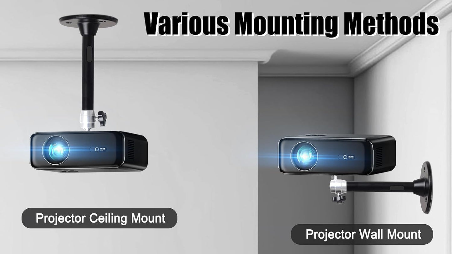 2-Be-Best 360 7in 18cm Mini Projector Ceiling Mount Adjustable Projector Wall Mount Length / Projectors Mounts Black
