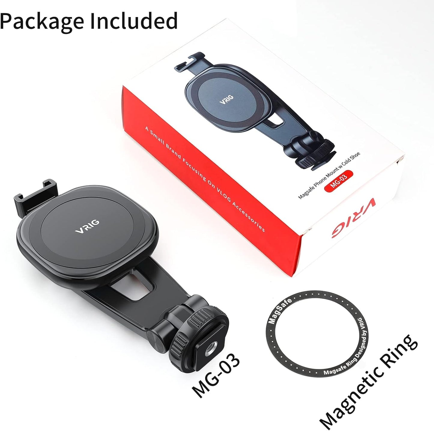 VRIG Express MG-03 17.16.15.14.13.12 Cases,360 VRIG Magnetic Phone Tripod Mount,Tripod Mount for Magsafe w Cold Shoe