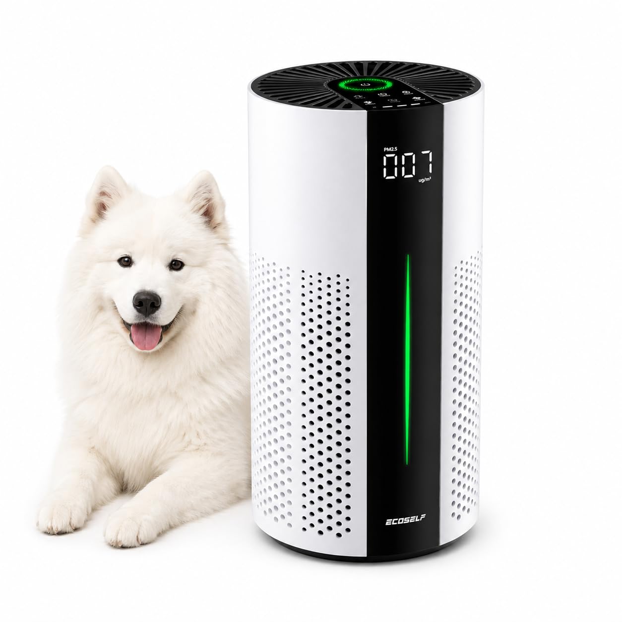 ECOSELF Air Purifiers for Bedroom, Air Purifiers for Bedroom 360° Air Intake with Smart Auto Mode, HEPA Air Purifier, Air Cleaner for Smoke