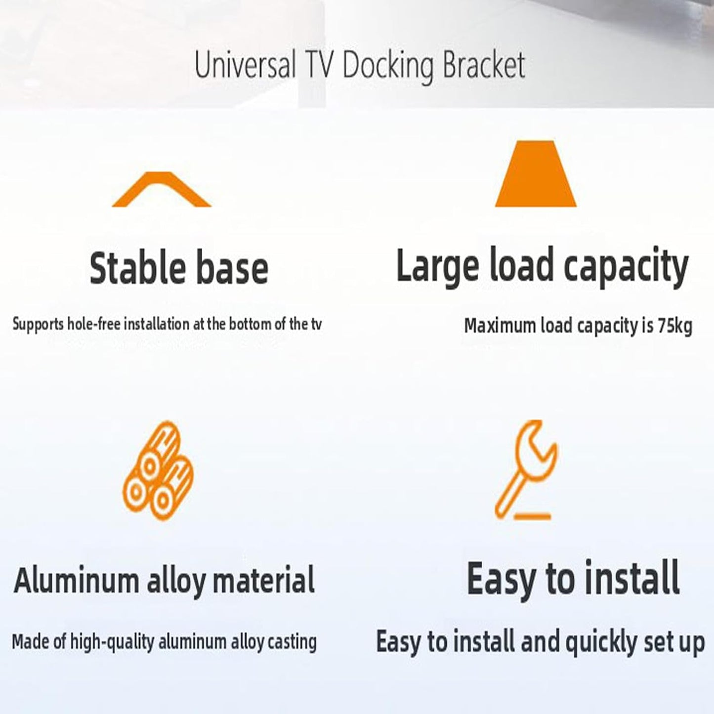 Dranvosk Universal TV Legs Stand Base Replacement, Sturdy TV Feet Bracket Support for Smart TV, Easy to Install Holder