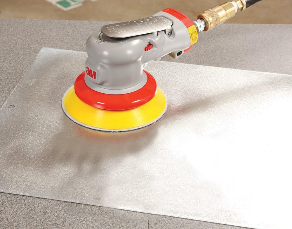 3M Random Orbital Sander – Pneumatic Palm Sander – 5” x 3/16” Diam. Orbit – Stikit Disc Pad – For Wood, Composites, Metal – Original Series, 20317