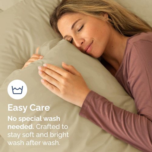 King Pillow Cases by LuxeHome | Ultra Soft Hotel Quality Covers - Wrinkle-Free, Stain & Fade Resistant - 10 Pcs Set in Beige
