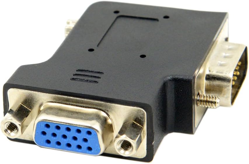 chenyang HDB15Pin 90 VGA Connectors,VGA SVGA D-Sub Male to Female Degree Left Angled Gender Changer Video Graphics