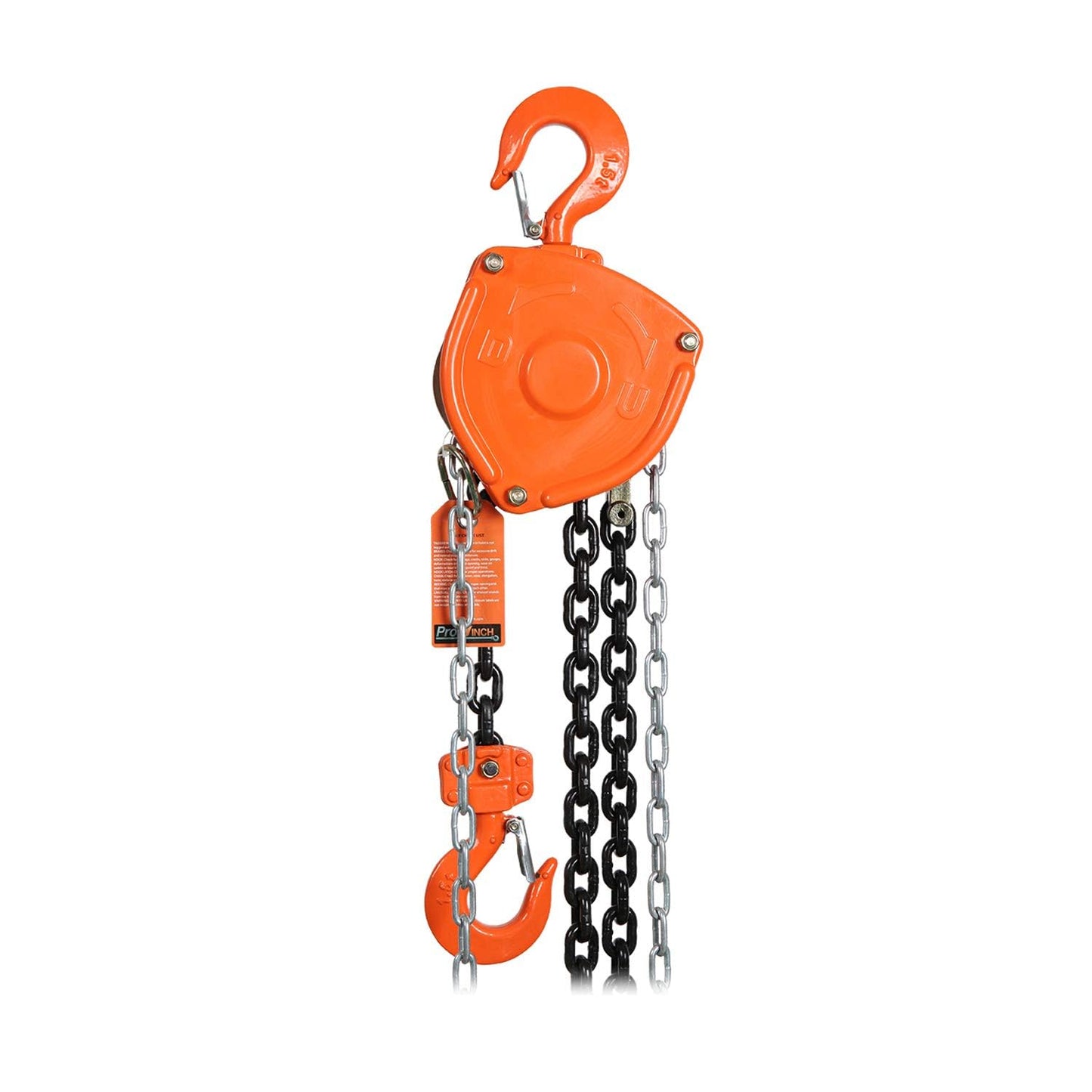 Prowinch 1100 lbs 0.5 Ton Manual Chain Hoist with 20 ft Lifting Height, Featuring a Durable G80 Black Tempered Chain for Reliable Heavy-Duty Lifting