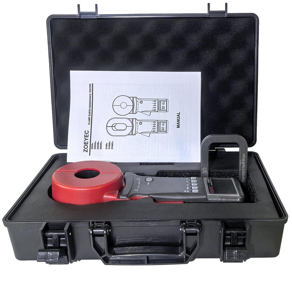 2100A+ 0.01 to 200Ω Digital Clamp On Ground Earth Resistance Tester Meter Jaw Size 32mm with Alarm Function and Data Storage