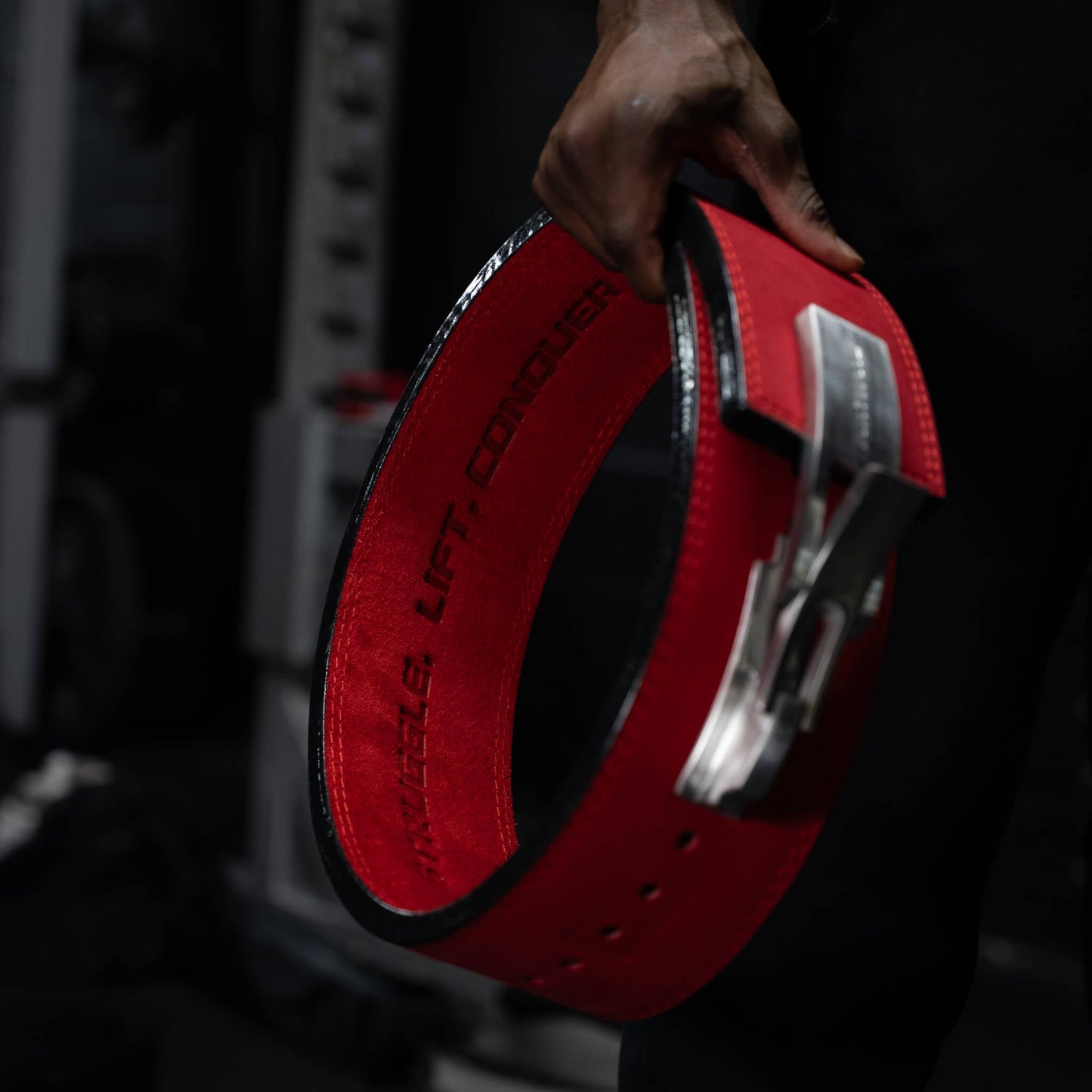 Katamu Red USPA & IPL Approved Lever Belt — Premium 10mm and 13mm Leather Powerlifting Belt for Men and Women, Steel Lever Buckle, 4 Inch Back Support for Deadlifts