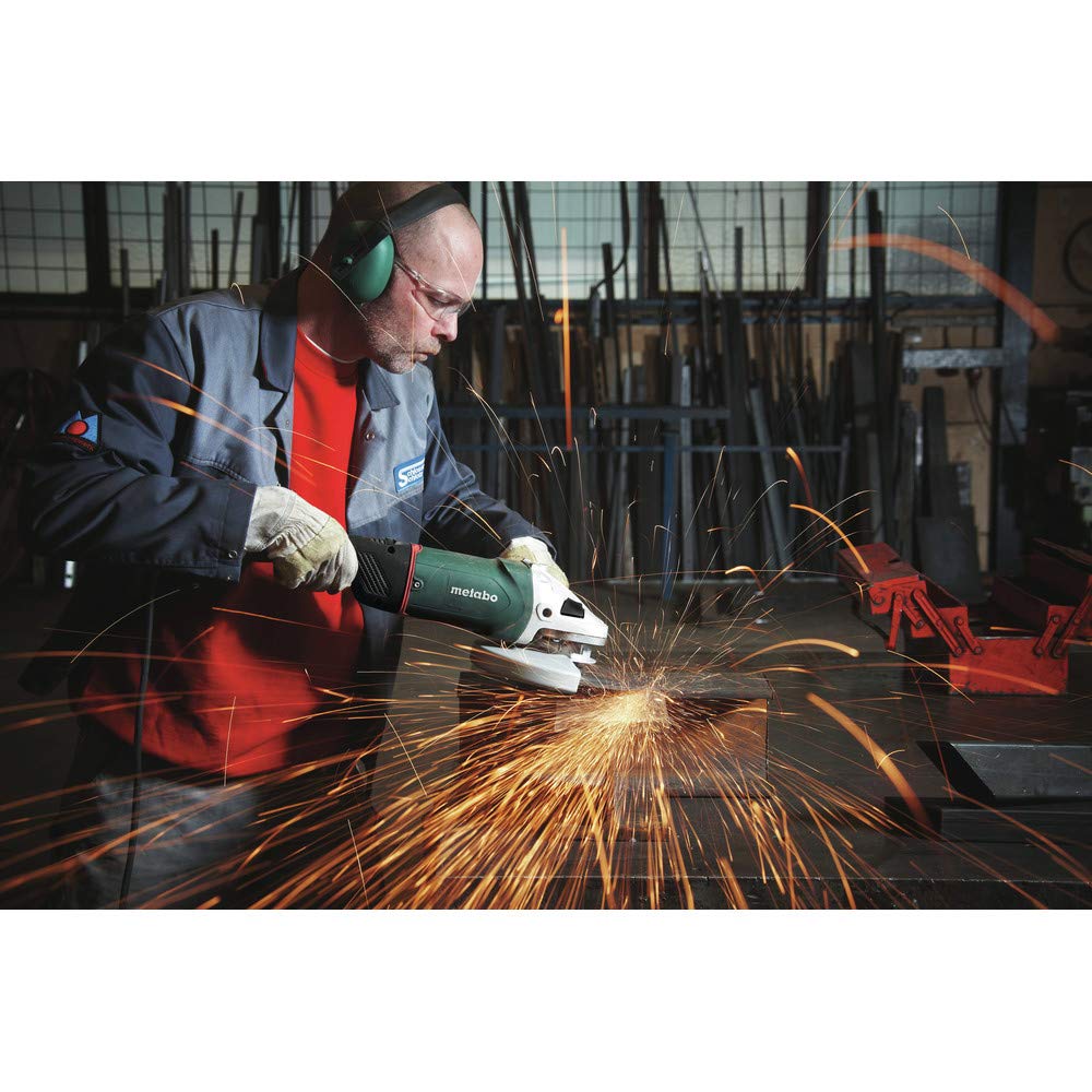 Metabo 7-Inch Angle Grinder, 8,500 RPM, 15 Amp, Slide Switch (Locking), Metabo VibraTech, Made in Germany, W 24-180 MVT, 606466420, Green