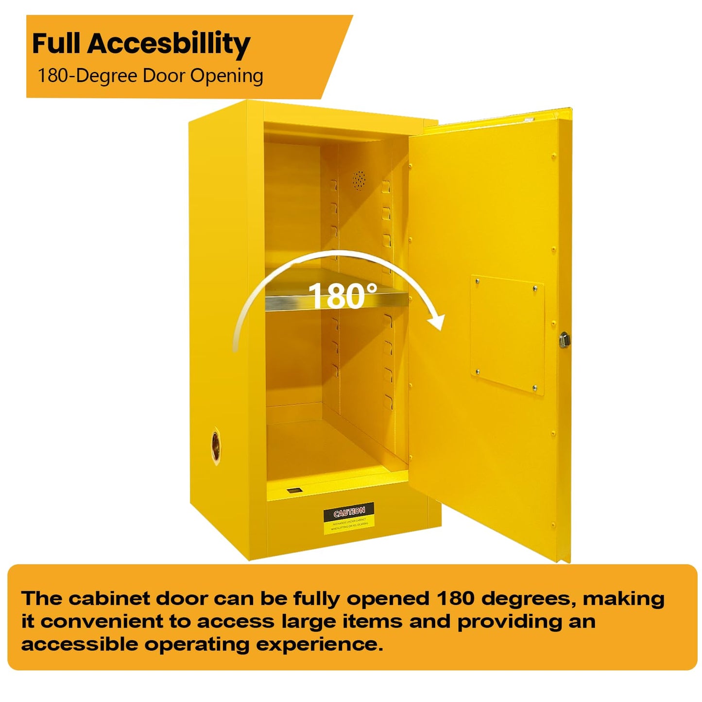 POWKOL 66 Gal Fireproof Flammable Storage Fireproof Cabinet, Galvanized Steel Material with Adjustable Shelf and Locks
