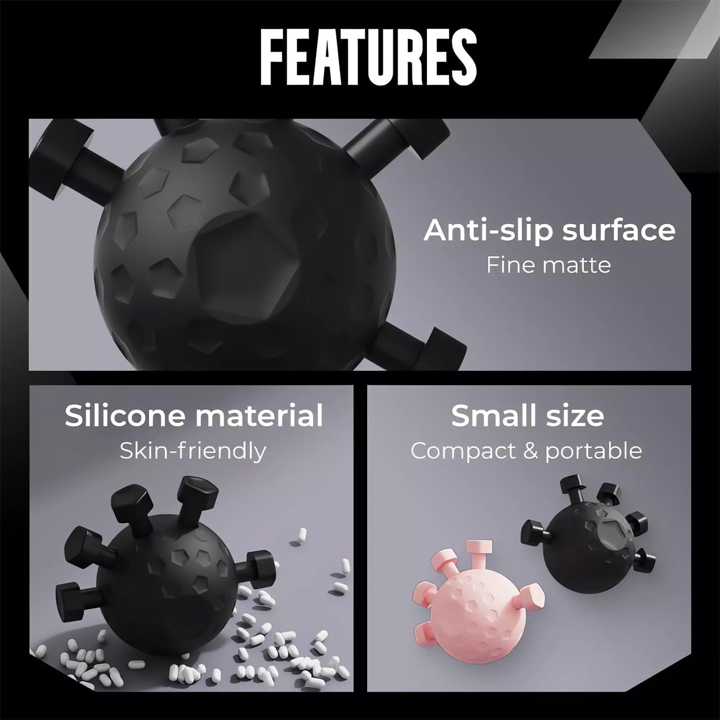 Glitzgrip Arm Builder 2025 New Hand Forearm Ball Strengthener and Finger Grip Exerciser Balls Wrist Strengthening Guitar Finger Gripper Strength Trainer Hand Squeezer Stretcher Extender Workout (Black-1PC)