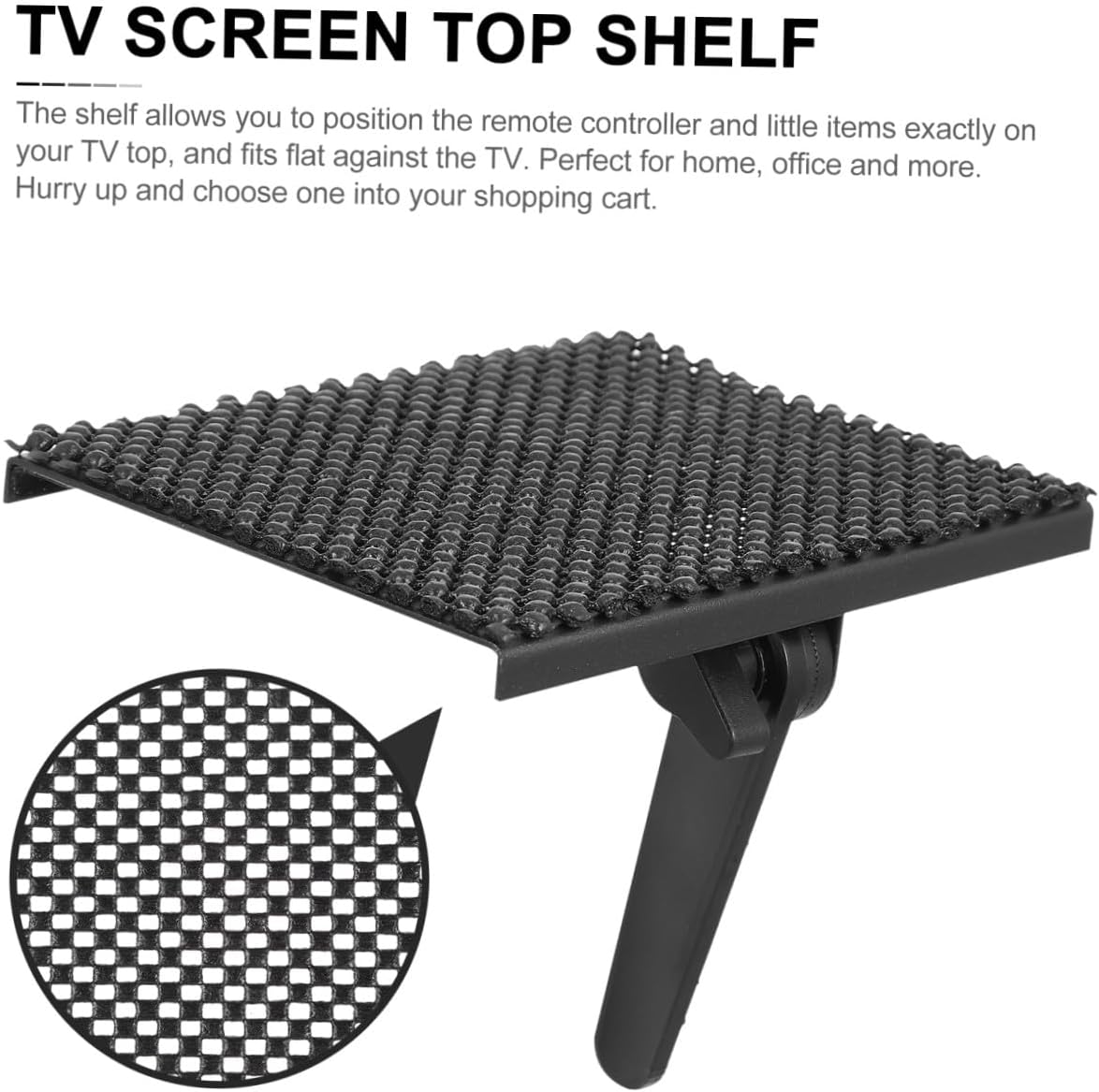 MERRYHAPY Multifunctional Monitor Shelf for Small Spaces No Drill TV Stand for Cable Box Black Screen Storage Bracket