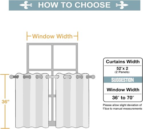 ChrisDowa Small Window Curtains - Grommet Thermal Insulated Room Darkening Panels (Forest Green, 52 x 36 Inch)