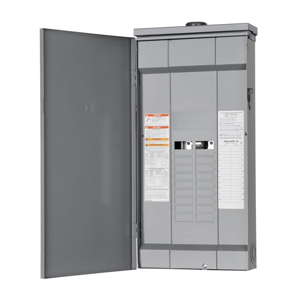 Square D - HOM2040L225PRB Homeline 225-Amp 20-Space 40-Circuit Outdoor Main Lugs Load Center with Cover, Plug-on Neutral Ready