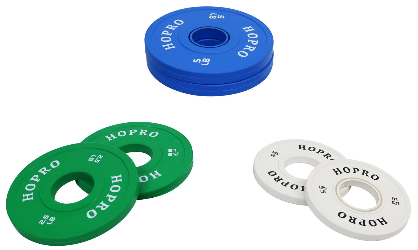 HoPro Olympic Fractional Plates Change Plates Pair of Each 1/4, 1/2, 3/4, 1, 1.25, 2.5 and 5LB Weights
