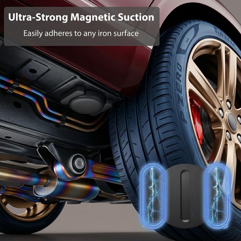 AMZSMT 2 Pack GPS Tracker for Vehicles with Magnetic Case Global Real-Time Bluetooth Tracking Device for Cars Hidden
