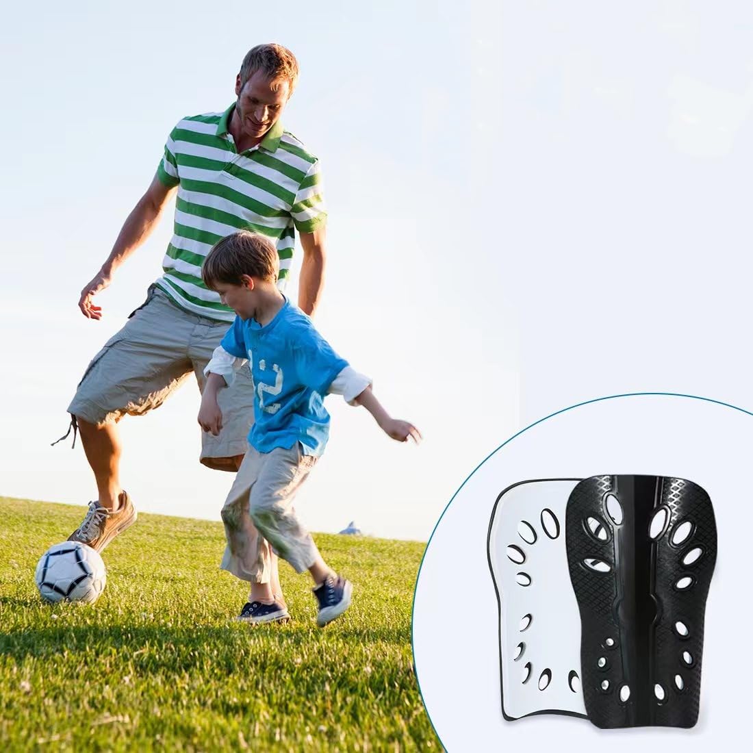 ADEGARI Soccer Shin Guards for Kids Youth, 2 Pairs Breathable Shin Pads for Boys Girls Teens Adults, Lightweight Football Equipment Cushion Protection for Men Women