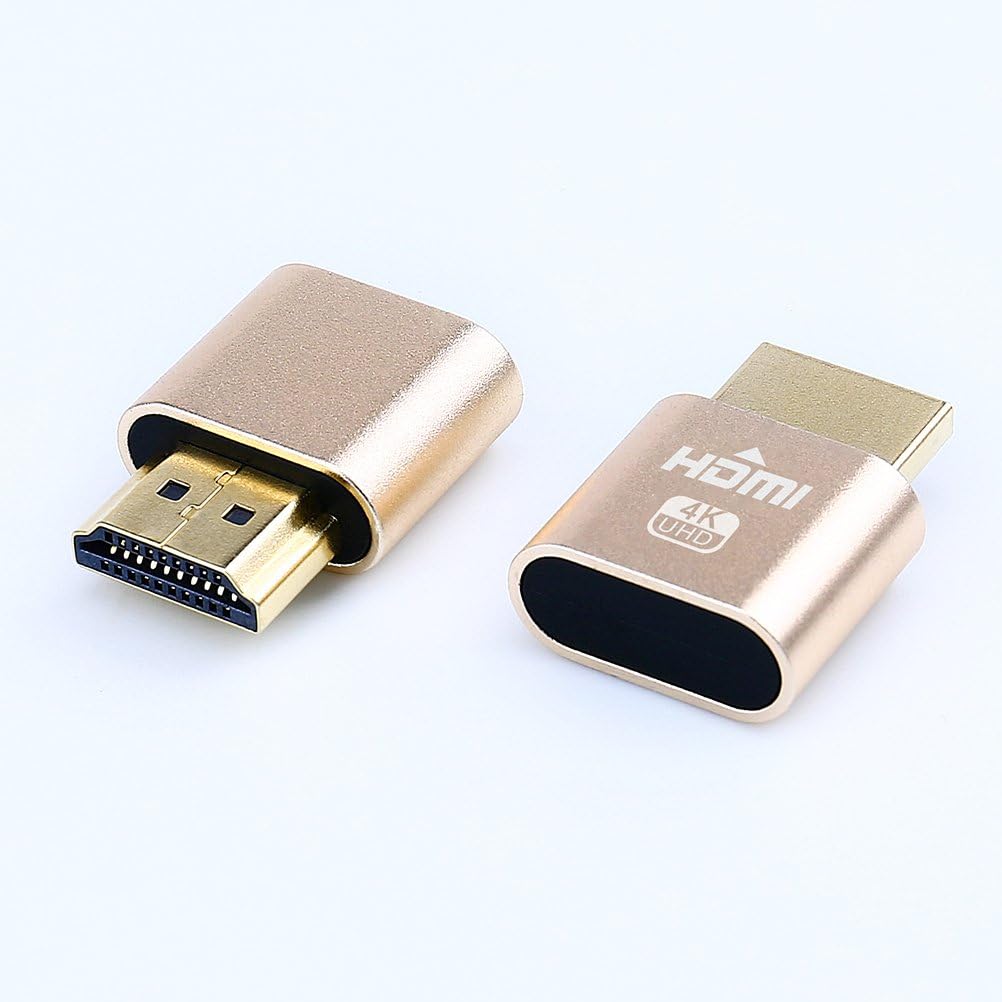 DTECH 4K Dummy 4kx2k 2160P 1080p 1 Pack) HDMI Plug Display Emulator Headless Ghost Adapter Compatible with Windows Mac