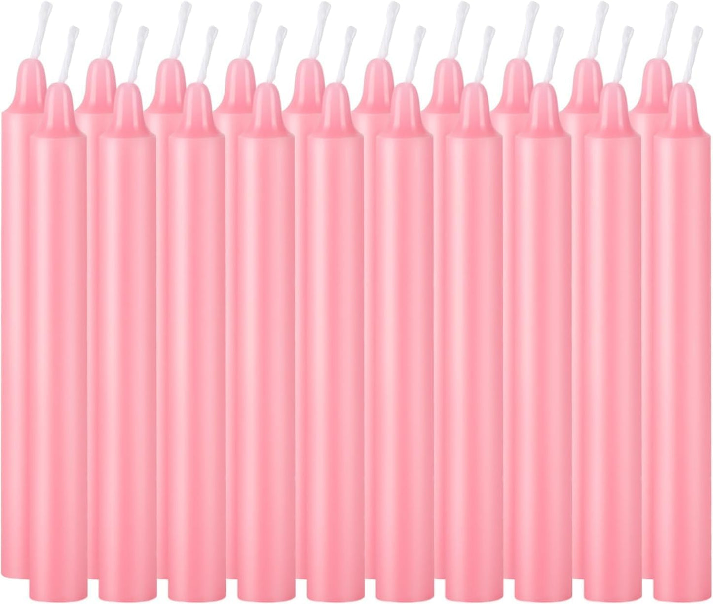 YOROXRG Mini Unscented Taper Candles - 40 Pack for Weddings, Birthdays, and Home Décor | 4 Inch Tall (Pink)