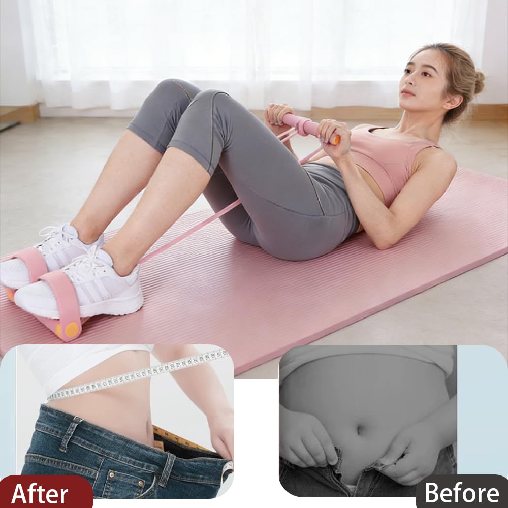 Multifunction Pedal Resistance Band with Handles,6-Tube Elastic Yoga Pedal Puller Resistance Band Set, Natural Latex Foot Pedal Resistance Device,Tension Rope for Exercise Women Men (Purple,1pcs)