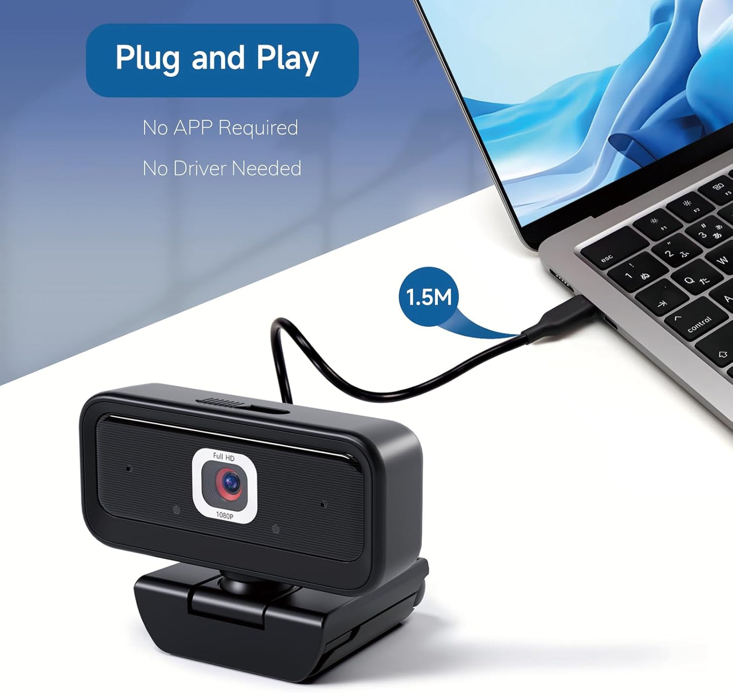 Combess 1080P 2 Webcam for PC, Computer Camera for Desktop, Webcam with Tripod,USB Web Cam, Noise Reduction Mics