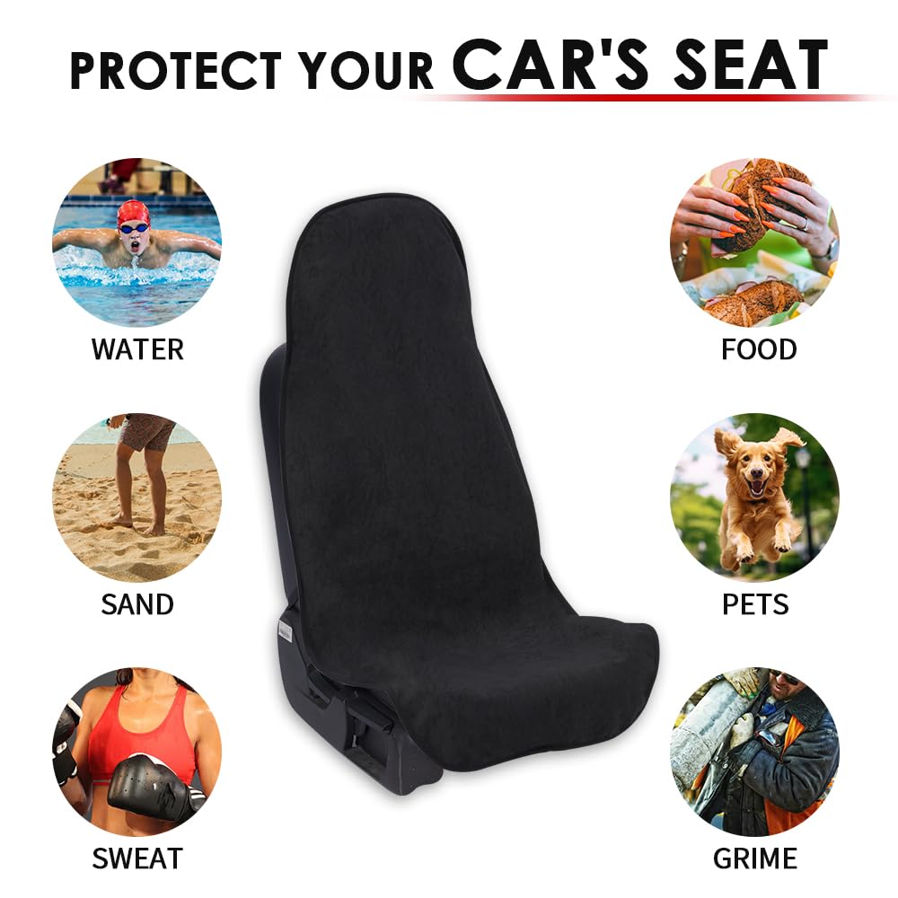 COLINOO Waterproof Car Seat Cover Universial Fits Car Sweat Towel for Trucks SUV Car Seat Protector Black