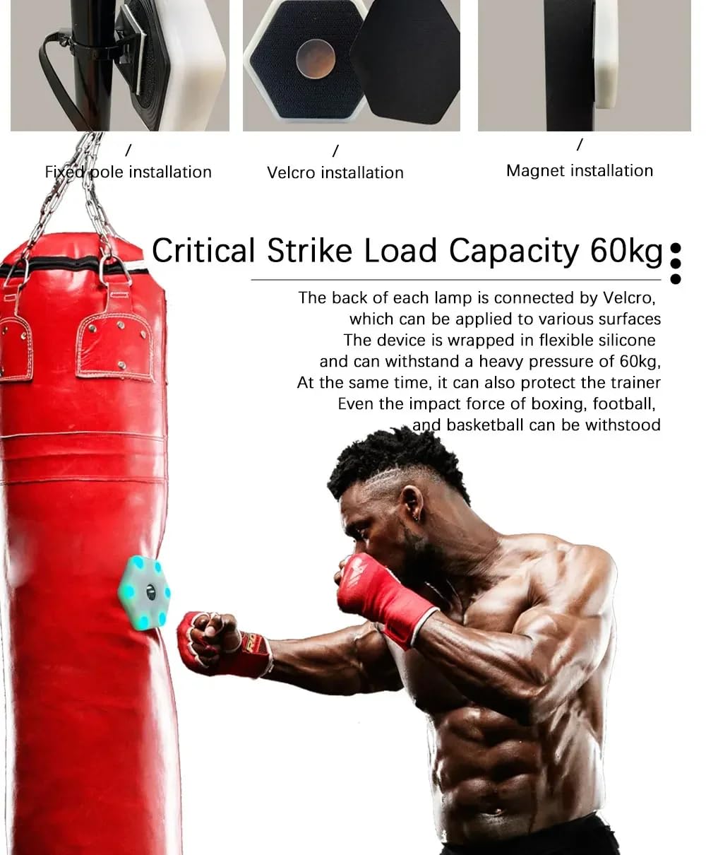 GUNXYUC Reaction Time Training Lights, Hand Eye Coordination Soccer Training for Improve Speed Focus, Reflex Training Equipment for Football Players Sports Trainer (4)