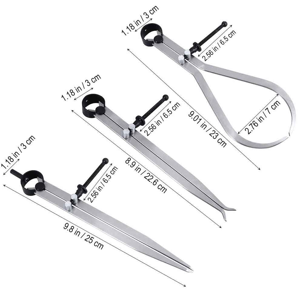 SHOP FOX W1704 Benchtop Lathe and Big Horn 3 Pieces Spring Caliper Set