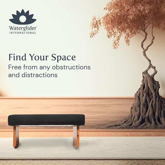 Meditation Bench (NAT. White), Seiza, Sustainable Acacia Wood with Curved Bottom Edges for The Perfect Posture, Meditation Stool, Prayer Bench, Meditation Chair, Yoga Stool